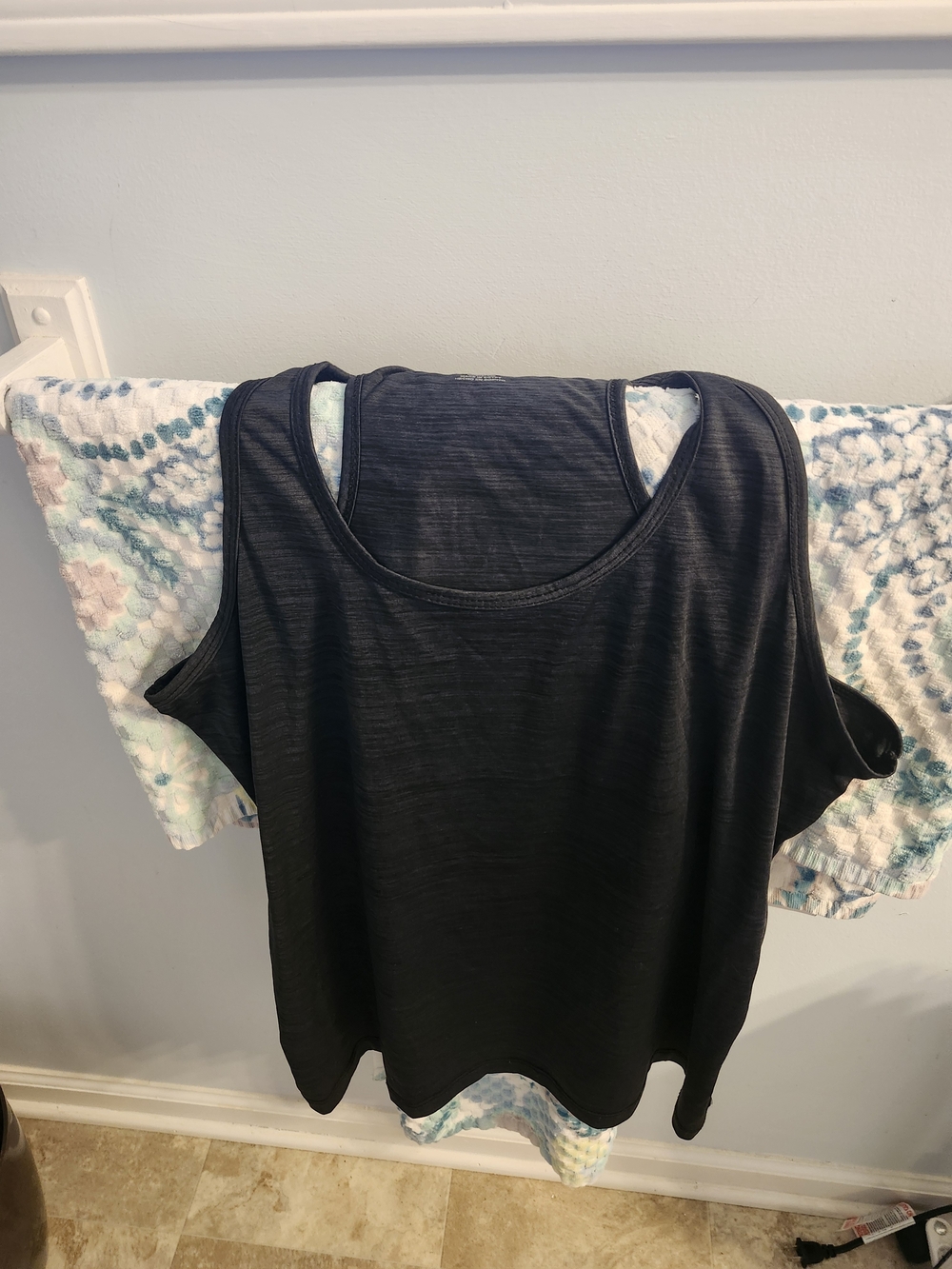 Essentials Black Cold-Shoulder Tank Top
